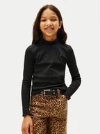 Bluzki damskie - Tommy Hilfiger Bluzka KG0KG08802 D Czarny Regular Fit - miniaturka - grafika 1