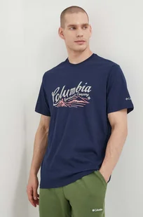 Columbia t-shirt bawełniany kolor granatowy wzorzysty - Koszulki męskie - miniaturka - grafika 1