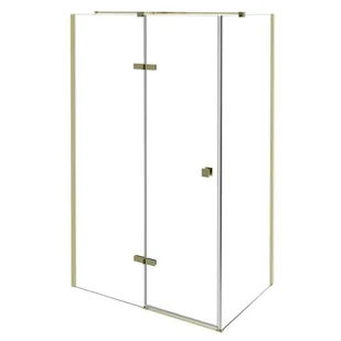 Złota prostokątna kabina prysznicowa 120x80 lewa Pixa Gold Besco - Kabiny prysznicowe - miniaturka - grafika 1