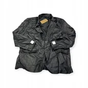 Płaszcze męskie - Skórzany płaszcz męski czarny REAL LEATHER 3XL - miniaturka - grafika 1