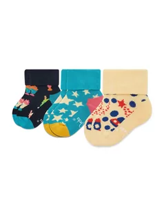 Skarpetki dla dzieci - Happy Socks Zestaw 4 par wysokich skarpet dziecięcych XKFNT08-6500 Kolorowy - grafika 1