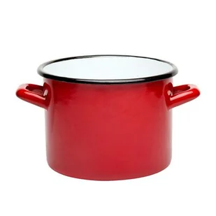 Garnek emaliowany prosty gładki czerwony 16 cm 2,5 l RO - Garnki - miniaturka - grafika 1
