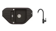 Zlewozmywaki z baterią - Alveus Zestawy - Zestaw zlewozmywaka Niagara 60 i kran Tonia, karbon SETA166 - miniaturka - grafika 1