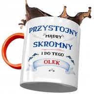 Kubki - Kubek Pomarańczowy dla Aleksandra Olka Kolegi z Nadrukiem ze Zdjęciem + Opakowanie na prezent (wzór 02) - miniaturka - grafika 1