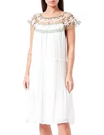 Sukienki - IZIA Damska sukienka z koronką w kwiaty, biała, XS, biały, XS - miniaturka - grafika 1