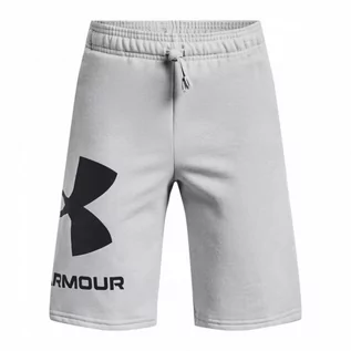 Spodnie i spodenki dla chłopców - Chłopięce spodenki dresowe UNDER ARMOUR Rival Fleece Logo shorts - szare - grafika 1