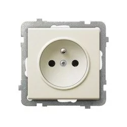Ospel Gniazdo ścienne SONATA MODUŁ Pojedyncze z uziemieniem ecru GP-1RZ/m/27 - Gniazdka elektryczne - miniaturka - grafika 1