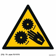 Tablice BHP - SIGNPROJECT GE013 - Uwaga wirujące elementy 350x350 - miniaturka - grafika 1