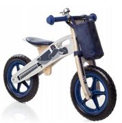 Zabawki zręcznościowe - Rower Biegowy Drewniany Cerlo 12" Niebieski - miniaturka - grafika 1