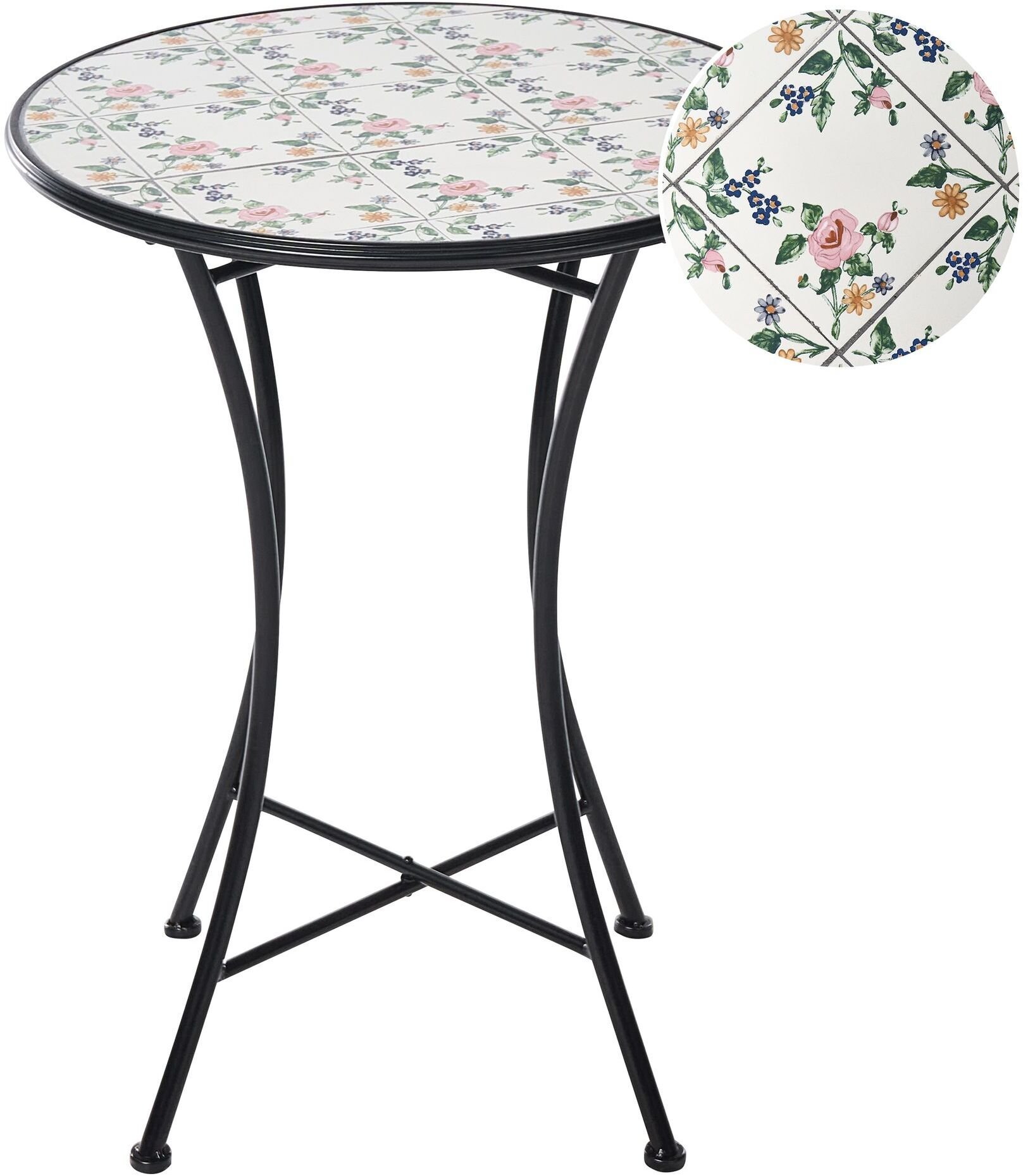 Beliani Stolik bistro COLLIO 60 cm Metal Czarny