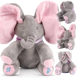 Słonik Interaktywny Akuku Słoń Maskotka Peek A Boo Różowy - Zabawki interaktywne dla dzieci - miniaturka - grafika 1