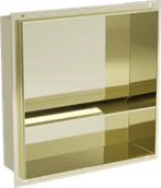 Półki łazienkowe - Mexen X-Wall-NR półka wnękowa bez kołnierza z półką 30 x 30 cm, złota - 1951303010S - miniaturka - grafika 1