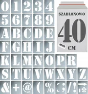 Zestawy piśmiennicze - Szablony malarskie wielorazowe alfabet Litery i Cyfry 40 cm Komplet 43 szt. - miniaturka - grafika 1