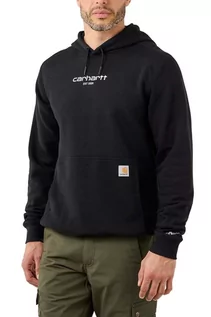 Bluzy sportowe męskie - Bluza męska z kapturem Carhartt Force Lightweight Logo BLK - grafika 1