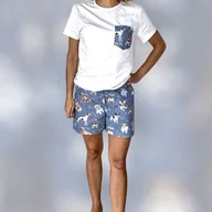 Piżamy damskie - Piżama Unisex bawełniana w pieski - miniaturka - grafika 1