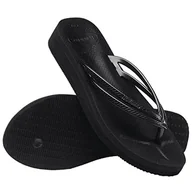 Klapki i japonki damskie - Havaianas Klapki damskie na koturnie, Czarny, 40 EU - miniaturka - grafika 1