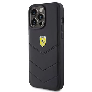 Ferrari FEHCP15XRDUK iPhone 15 Pro Max 6.7" czarny/black hardcase Quilted Metal Logo - Etui i futerały do telefonów - miniaturka - grafika 2