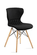 Krzesła - Krzesło do jadalni, salonu, soft, czarny - miniaturka - grafika 1
