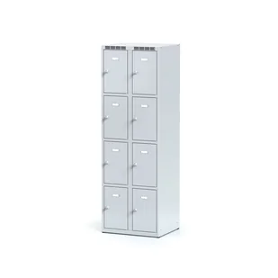 Alfa 3 Szafka ubraniowa 8-drzwiowa, drzwi szare, zamek cylindryczny 1261864 - Szafki BHP - miniaturka - grafika 1
