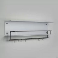Półki do salonu - Półka z wieszakami Hanger Shelf Szara z gun metal - miniaturka - grafika 1