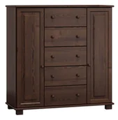 Komody - Komoda drewniana sosnowa nr60 g42 orzech - miniaturka - grafika 1