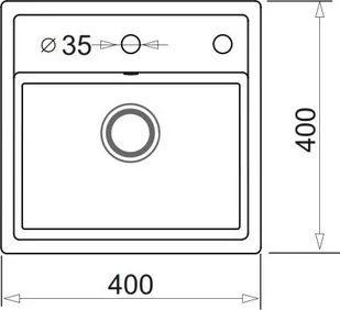 Pyramis Zlewozmywak CAMEA MINI 40x40 1B karbon 070057901 - Zlewozmywaki - miniaturka - grafika 2