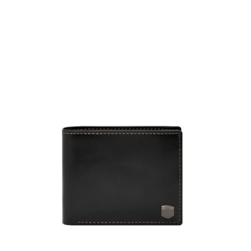 Fossil Hayes męski portfel Bi-Fold, czarny, czarny, S