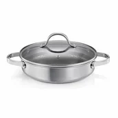 Patelnie - Tescoma Głęboka patelnia z pokrywką SteelCRAFTśrednica 28 cm, 2 uchwyty - miniaturka - grafika 1