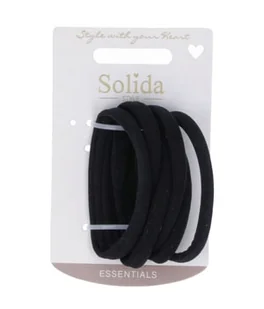 Solida Haargummis schwarz, 6 Stk. Gumka do włosów 6 szt. - Ozdoby do włosów - miniaturka - grafika 1