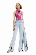 Spodnie damskie - Desigual jeansy damskie - miniaturka - grafika 1