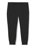 Spodnie damskie - Kaffe Damskie spodnie slim suit luźny krój joggery elastyczna talia przycięte, Ciemnoszary melanż, 60 - miniaturka - grafika 1