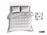Pościel dla dzieci - Extrapościel Pościel bawełniana 100x135 R120 biała serca serduszka szare 274D - miniaturka - grafika 1