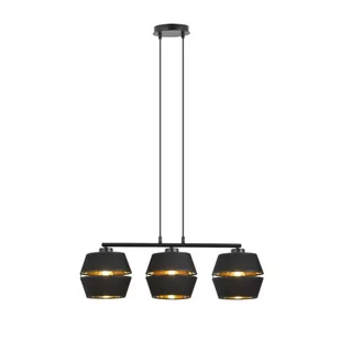 Stylowa, czarno-złota lampa wisząca - trzy źródła 1183/3 z serii PIANO - Lampy sufitowe - miniaturka - grafika 1