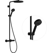 Zestawy prysznicowe - HANSGROHE 24236670 Pulsify S Puro Komplet prysznicowy 260 1 jet z Ecostat Fine i główką prysznicową 3jet Czarny Matowy - miniaturka - grafika 1