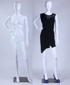 Manekiny wystawowe - Eurotondisplay piękny stojący manekin damski LF3-B abstrakcyjny biały błyszczący lakierowany manekin kobieta kobieta manekin - miniaturka - grafika 1