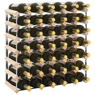 Stojaki na wino - vidaXL Stojak na 42 butelki wina, lite drewno sosnowe - miniaturka - grafika 1