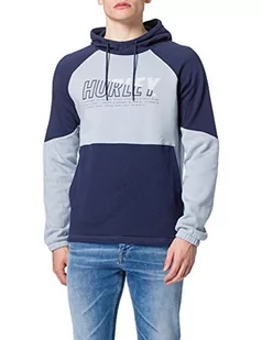 Hurley Hurley Męski sweter z kapturem M Onshore Blocked niebieski Obsidian l CU0354 - Swetry męskie - miniaturka - grafika 1