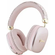 Słuchawki - Guess słuchawki nauszne Bluetooth GUBHK1GCTCSP różowy/pink Gcube Metallic Script Logo - miniaturka - grafika 1