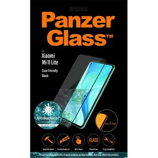 PanzerGlass Szkło antybakteryjne do etui Case Friendly E2E Xiaomi Mi 11 Lite, czarna ramka 5711724080425 - Szkła hartowane na telefon - miniaturka - grafika 1