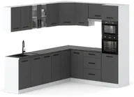 Meble kuchenne - Kuchnia Marra Narożna Z Blatem Duża 4.6m Nowoczesna Modułowa Biała Szara - miniaturka - grafika 1