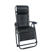 Fotele i krzesła ogrodowe - Fotel z podnóżkiem czarny 175 x 65 cm - miniaturka - grafika 1