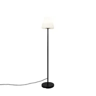 Lampy ogrodowe - QAZQA Nowoczesna zewnętrzna lampa stojąca czarna klosz biały 25cm IP65 - Virginia - miniaturka - grafika 1