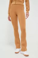 Spodnie damskie - Guess spodnie damskie kolor brązowy gładkie - miniaturka - grafika 1