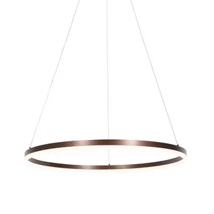 QAZQA Designerska lampa wisząca brąz 80 cm z 3-stopniową regulacją ściemniania LED - Anello - Lampy sufitowe - miniaturka - grafika 1