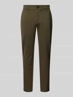 Spodnie męskie - Spodnie o kroju slim fit z elastycznym paskiem model ‘Langford’ - grafika 1