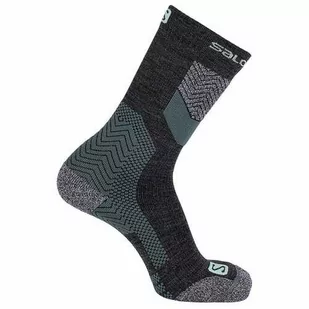 Skarpety Salomon Outpath Wool DX + SX Urban Chic/Yucca - Skarpetki i podkolanówki sportowe - miniaturka - grafika 1