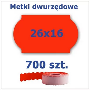 Metki dwurzędowe 26x16 czerwone, fala 3500szt - Cenówki - miniaturka - grafika 1