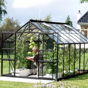 VITAVIA szklarnia ogrodowa URANUS 11500, czarna (11,5 m2; 2,57 x 4,45 m), szkło hartowane + baza - Szklarnie ogrodowe - miniaturka - grafika 2