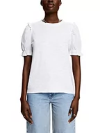 Koszulki i topy damskie - edc by ESPRIT Damska koszulka 043CC1K310, 100/biała, XL, 100 / biały, XL - miniaturka - grafika 1