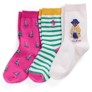 Zestaw 3 par wysokich skarpet dziecięcych Polo Ralph Lauren 4,47969E+11 Kolorowy - Skarpetki dla dzieci - miniaturka - grafika 1